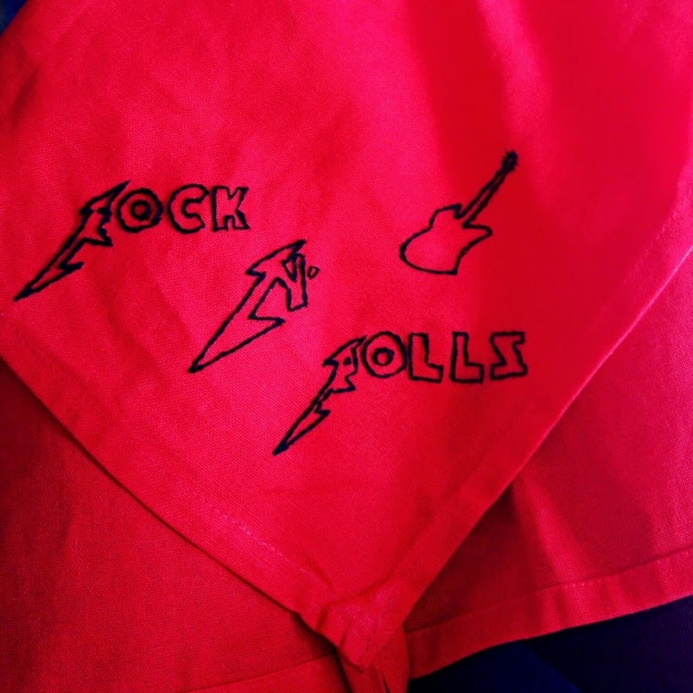 Handmade Rock N Rolls Breadbasket Towel